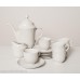 Porcelāna kafijas servīze 6 personām, tases, kafijas kanna, krejuma trauks, RPR, Rīgas porcelāns